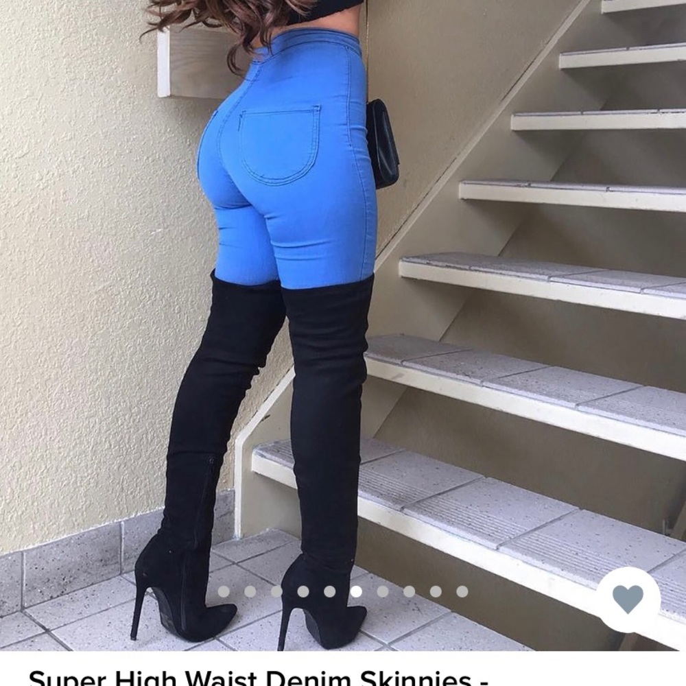 Fashion Nova - Super High Waist Denim Skinnies (3) - Picture 6 of 7